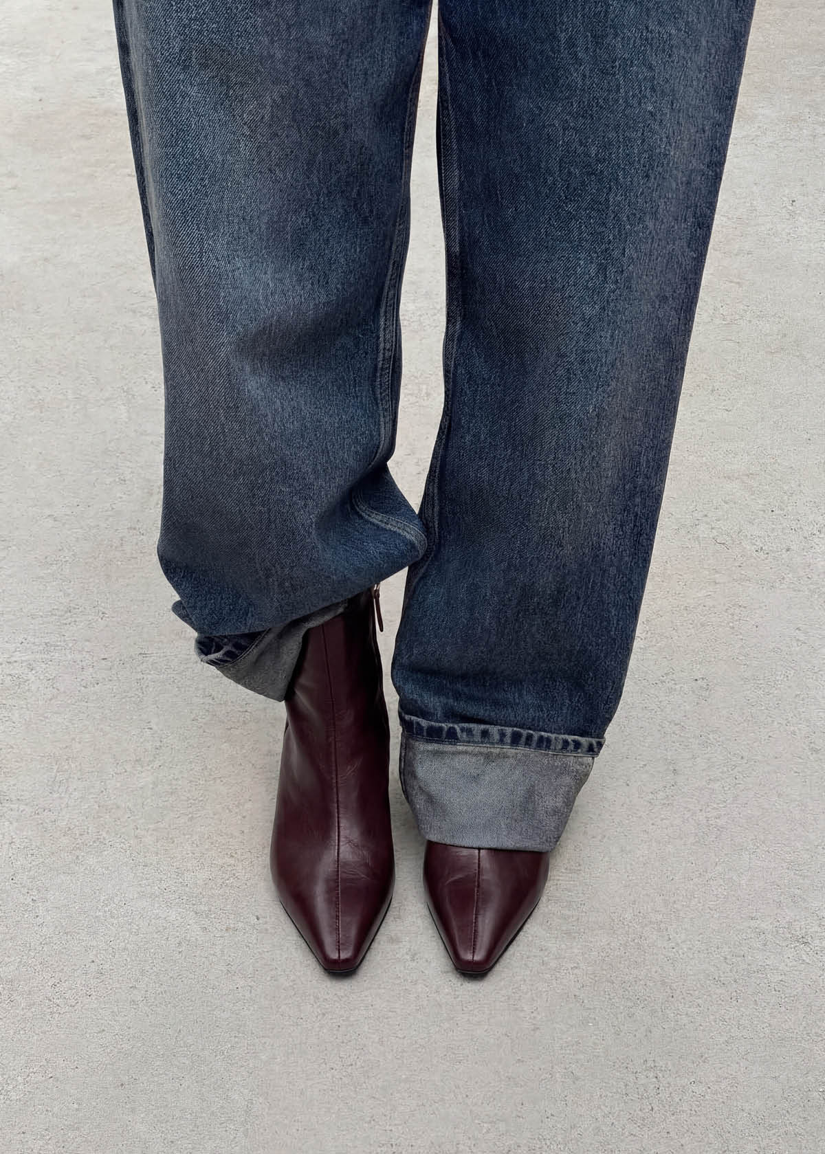 Ambar Rift Burgundy Leather Ankle Boots