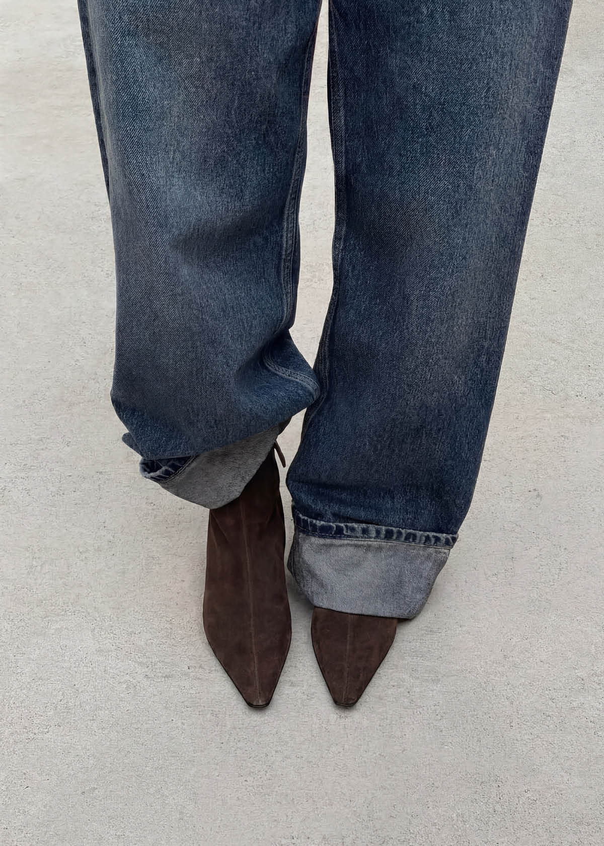 Ambar Suede Brown Leather Ankle Boots