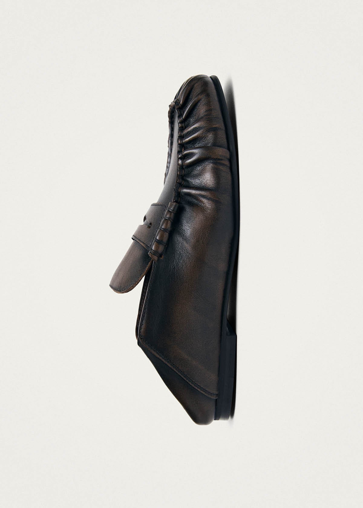Aven Mule Vintage Effect Brown Leather Loafers
