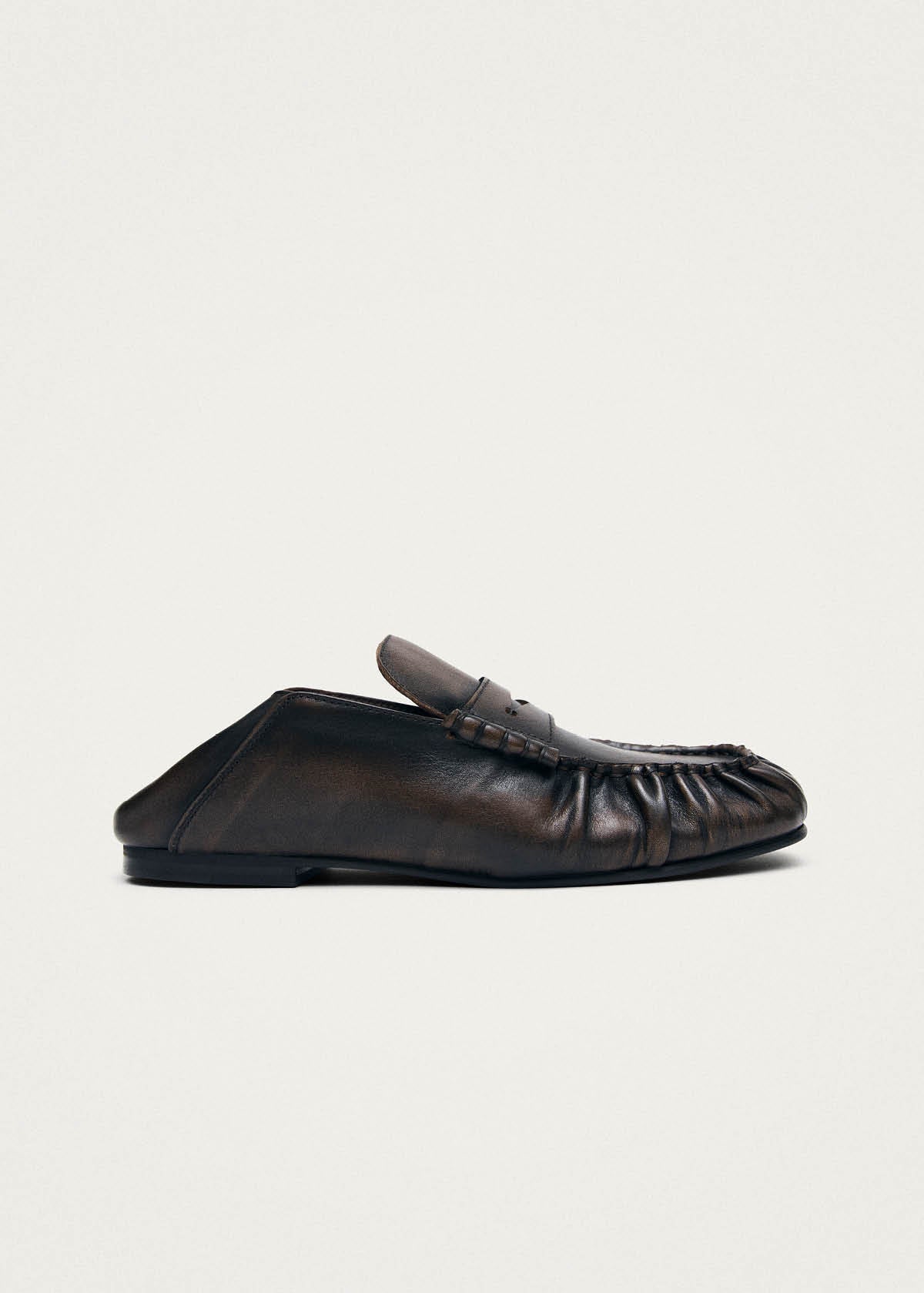 Aven Mule Vintage Effect Brown Leather Loafers