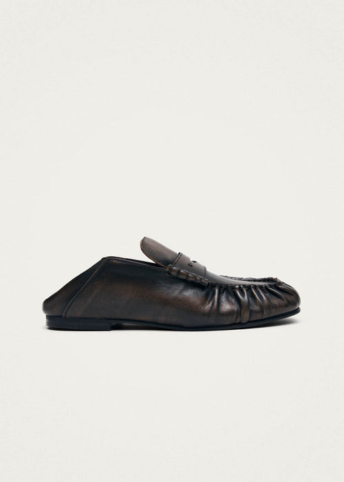Aven Mule Vintage Effect Brown Leather Loafers