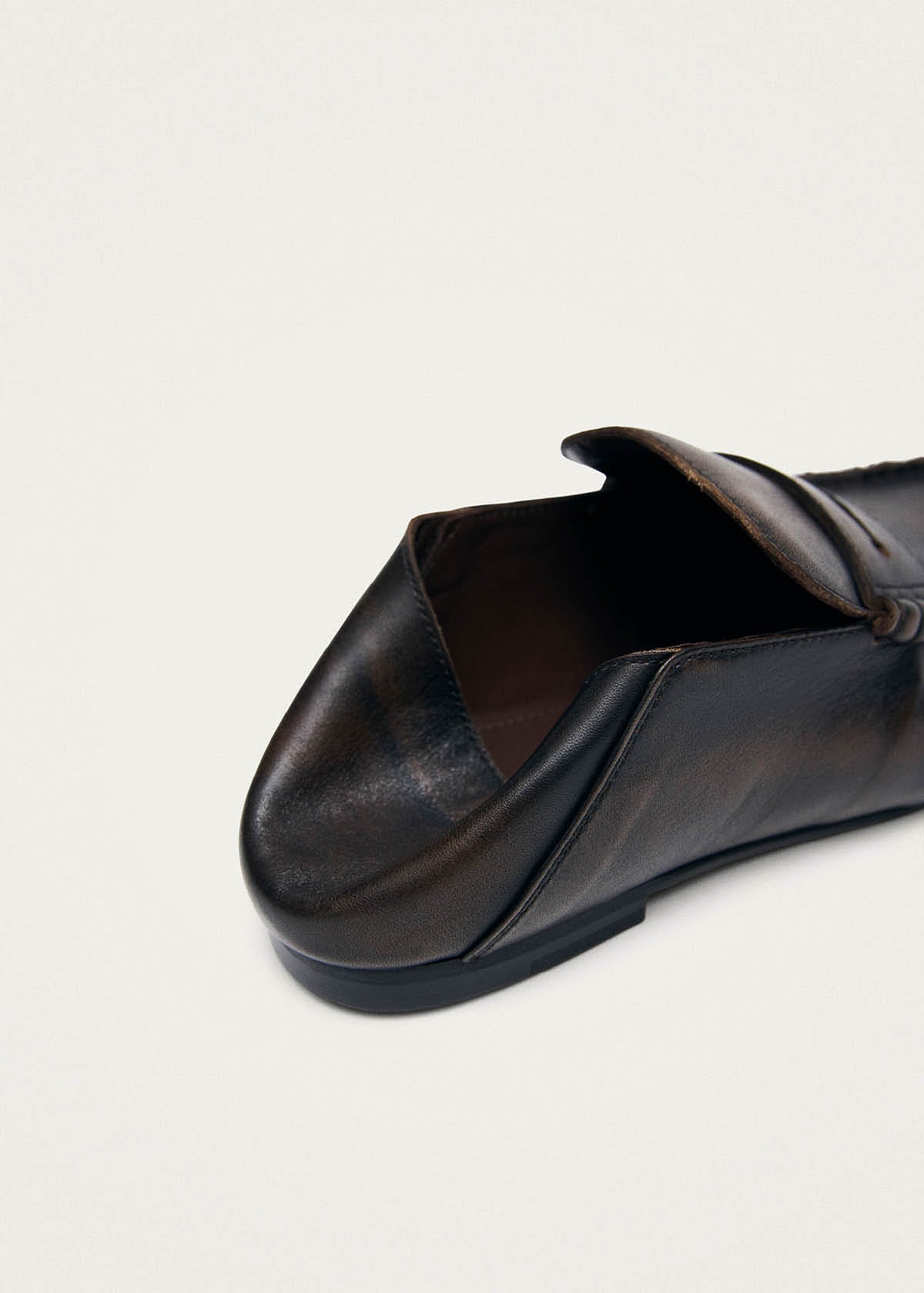 Aven Mule Vintage Effect Brown Leather Loafers