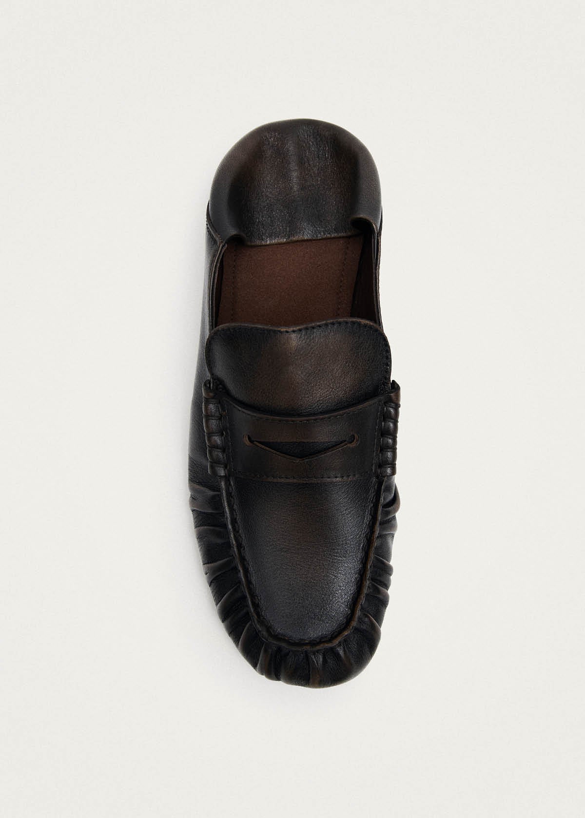 Aven Mule Vintage Effect Brown Leather Loafers