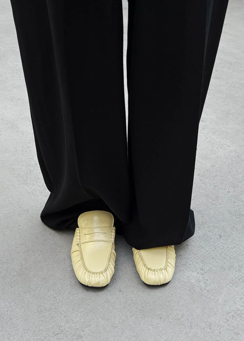 Aven Mule Patent Pale Yellow Leather Loafers