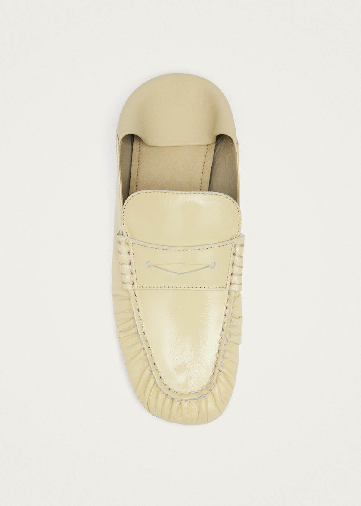 Aven Mule Patent Pale Yellow Leather Loafers