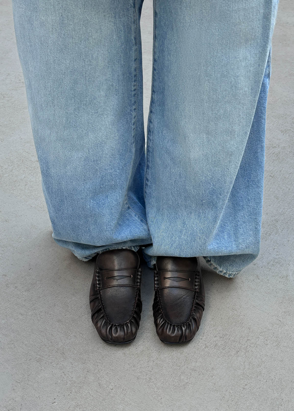 Aven Mule Vintage Effect Brown Leather Loafers