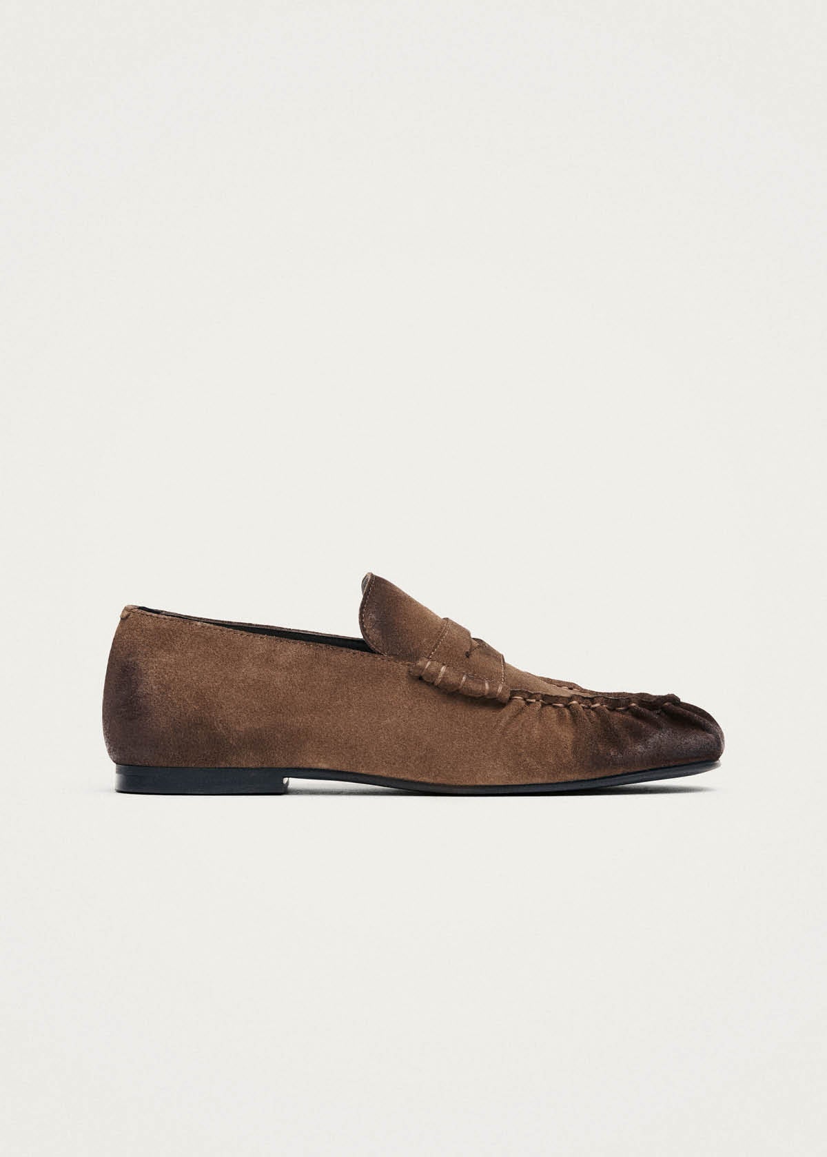 Aven Vintage Effect Suede Brown Leather Loafers