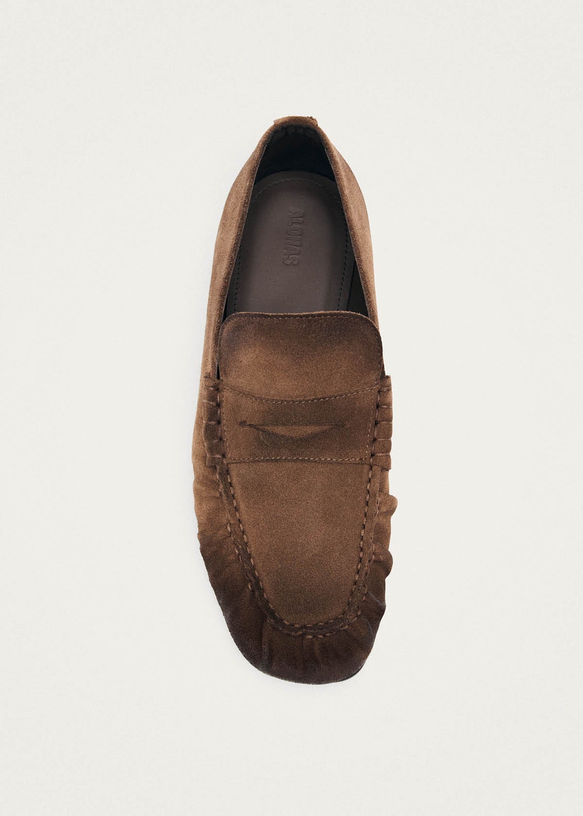 Aven Vintage Effect Suede Brown Leather Loafers