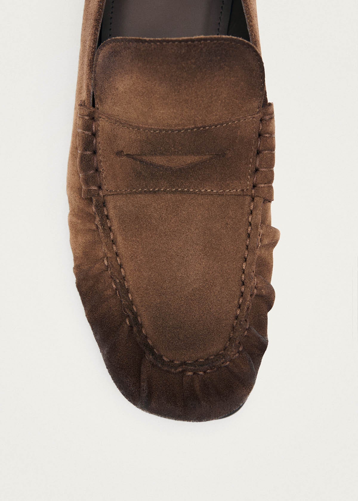 Aven Vintage Effect Suede Brown Leather Loafers