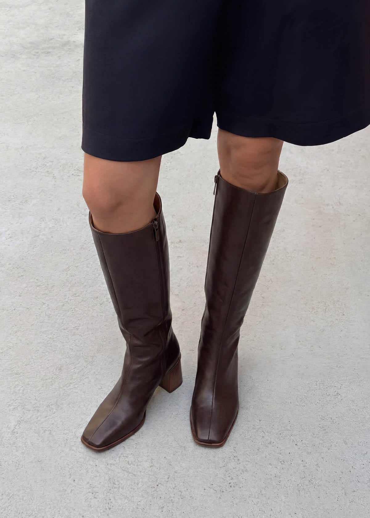 East Coffee Brown Leather Boots