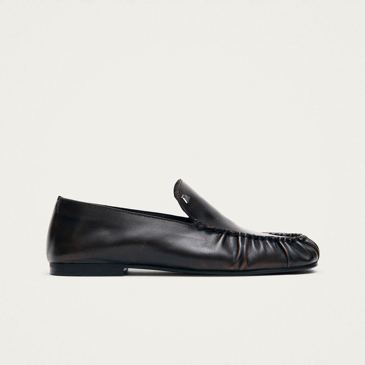 Gabe Vintage Effect Brown Leather Loafers