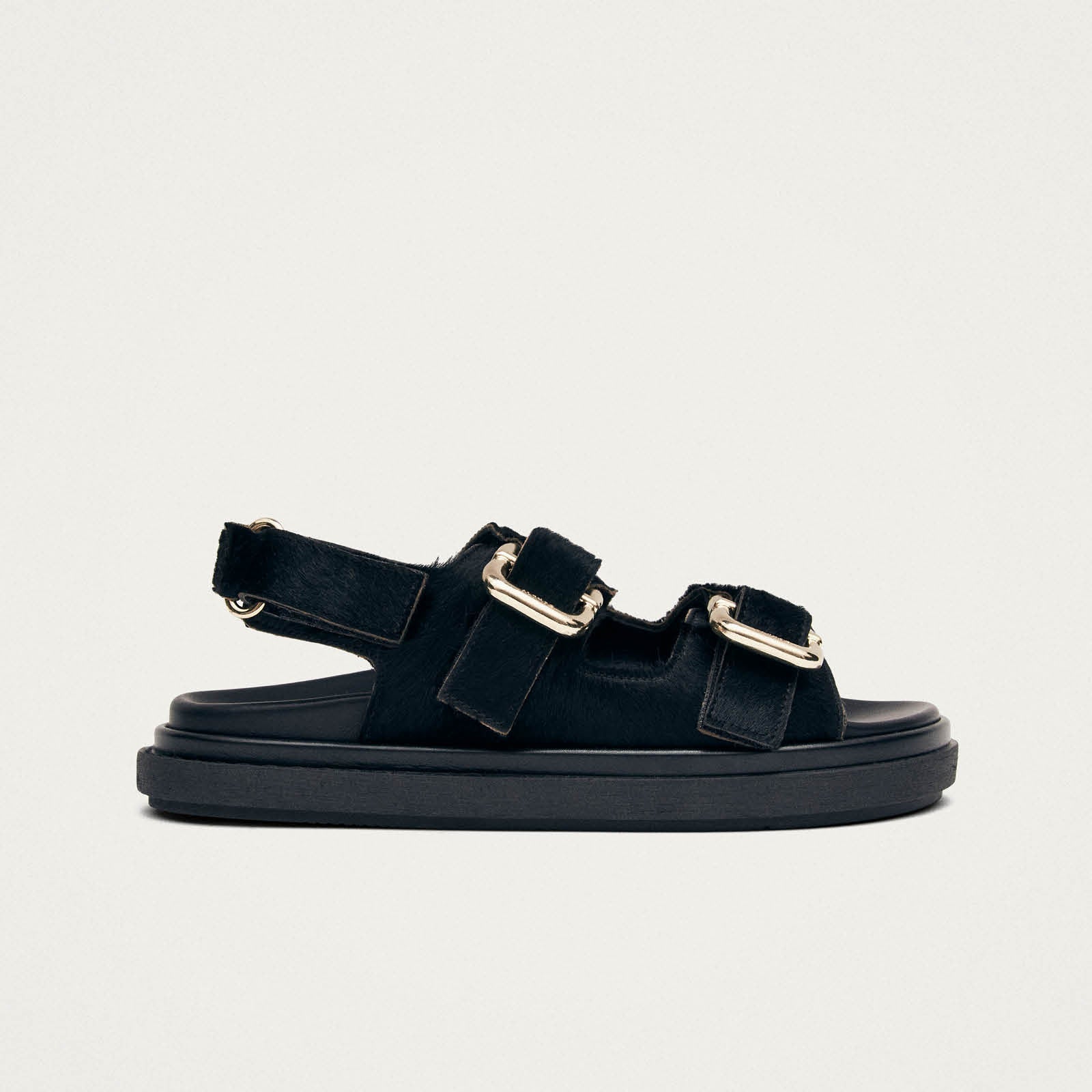 Harper Soft Black Leather Sandals