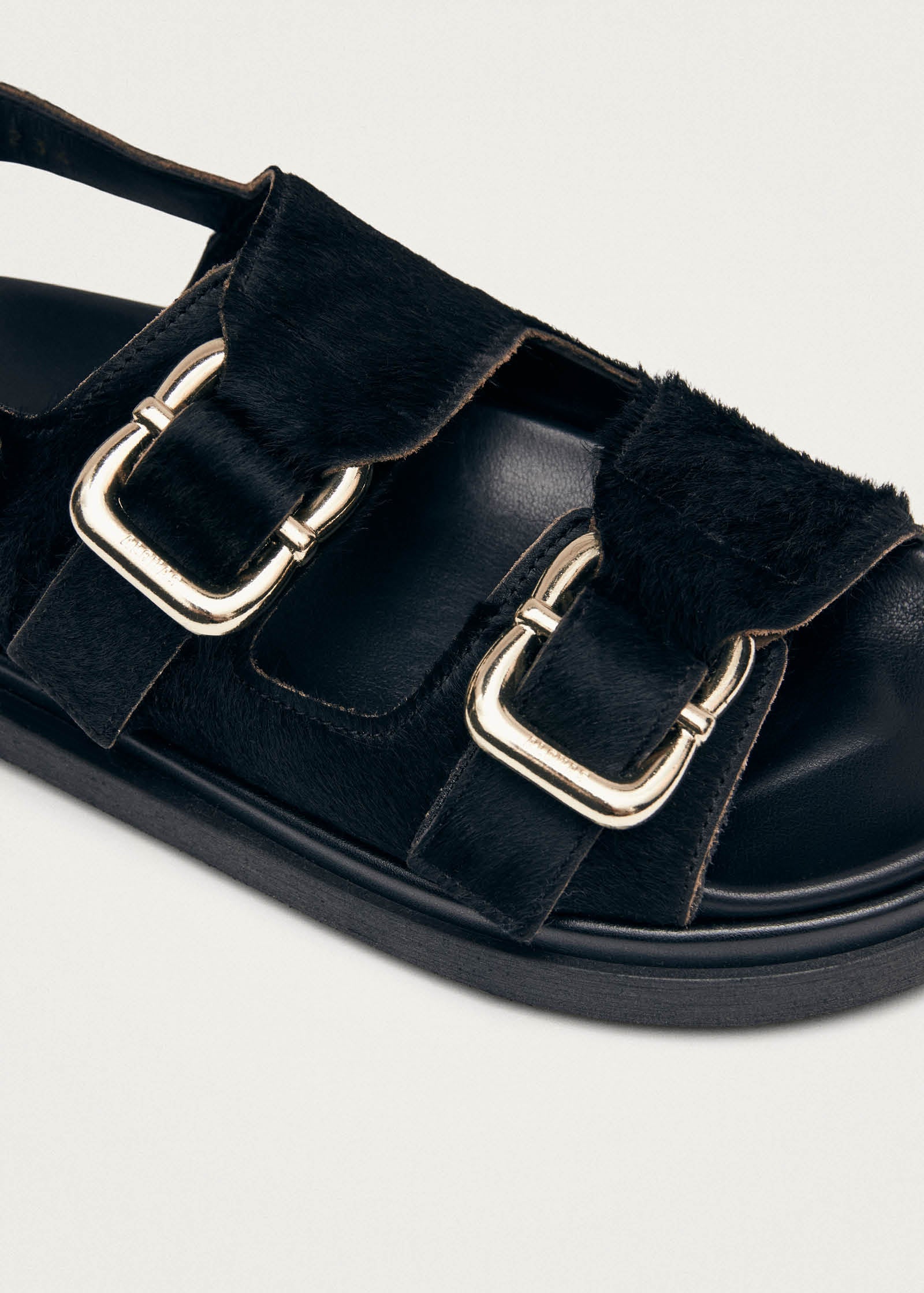 Harper Soft Black Leather Sandals