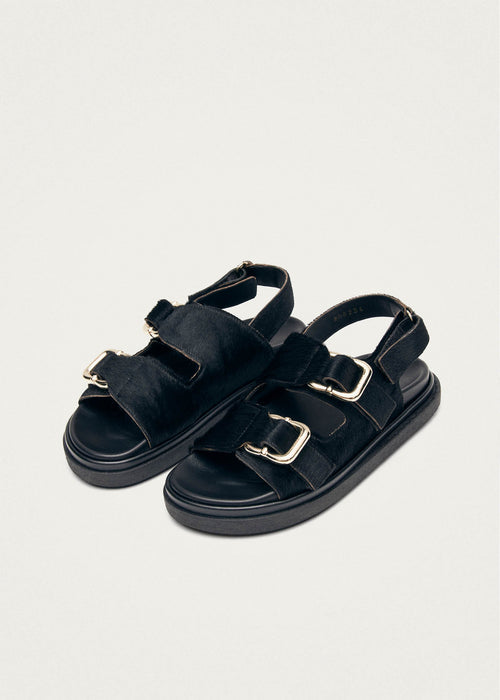 Harper Soft Black Leather Sandals