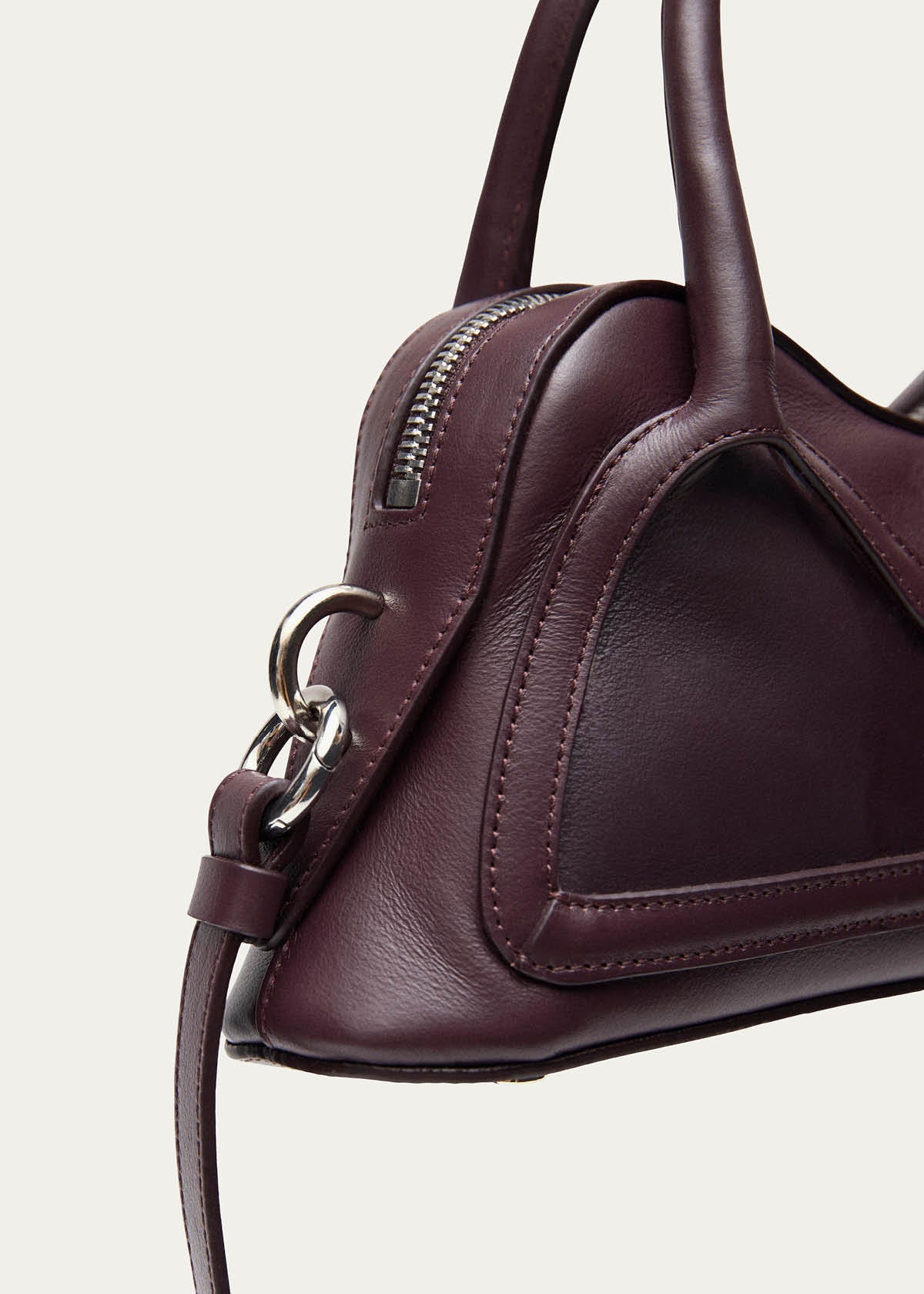 Hilma Mini Vinyl Burgundy Leather Bag