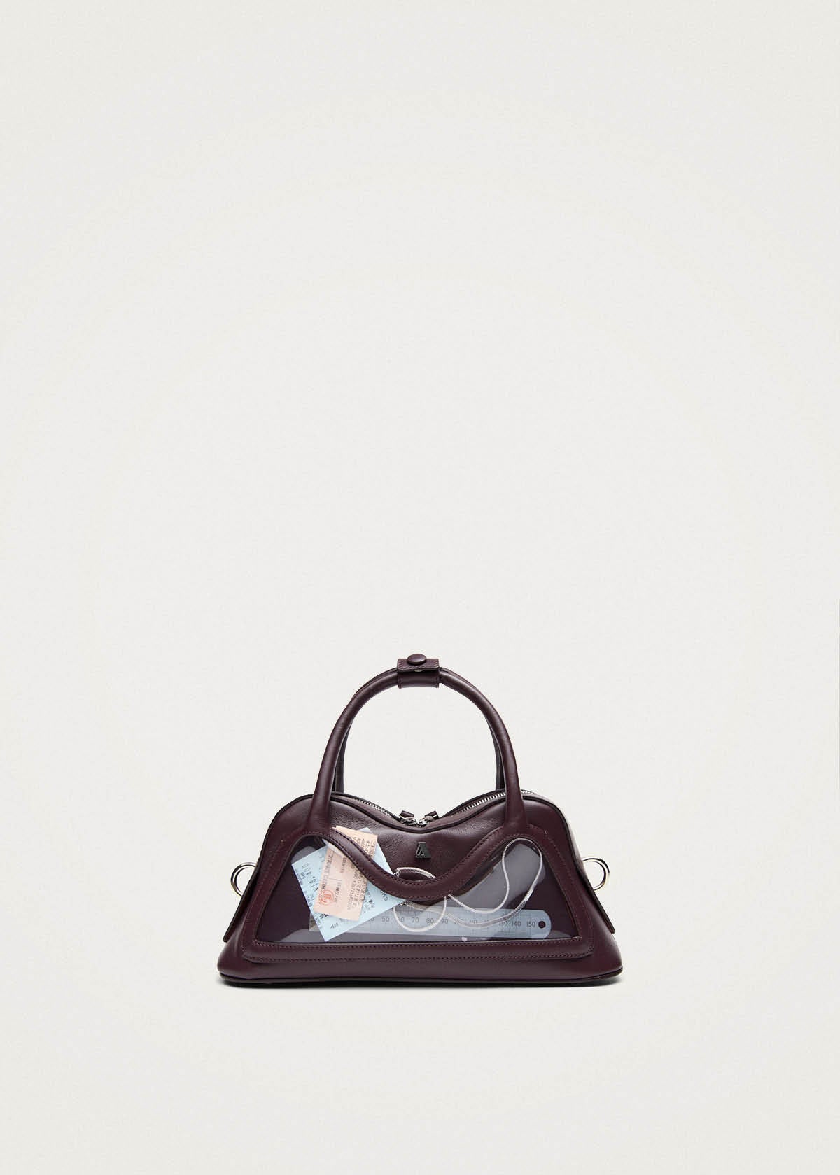 Hilma Mini Vinyl Burgundy Leather Bag