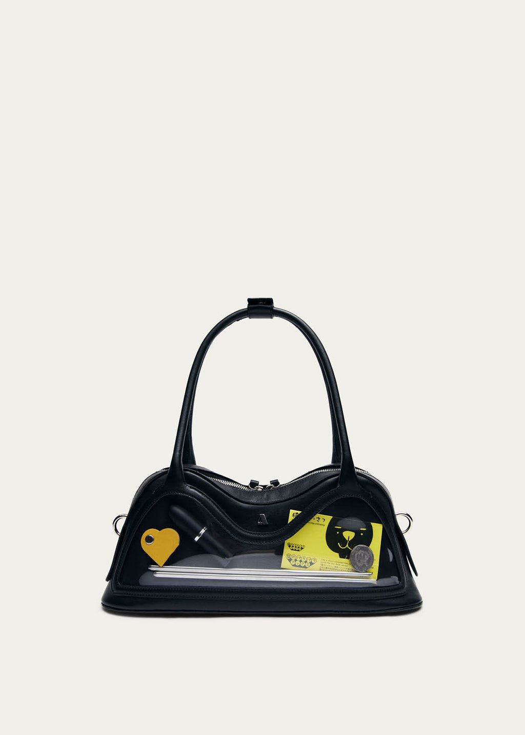 Hilma Vinyl Black Leather Bag