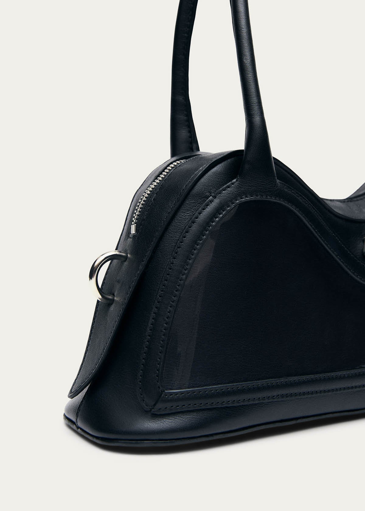Hilma Vinyl Black Leather Bag