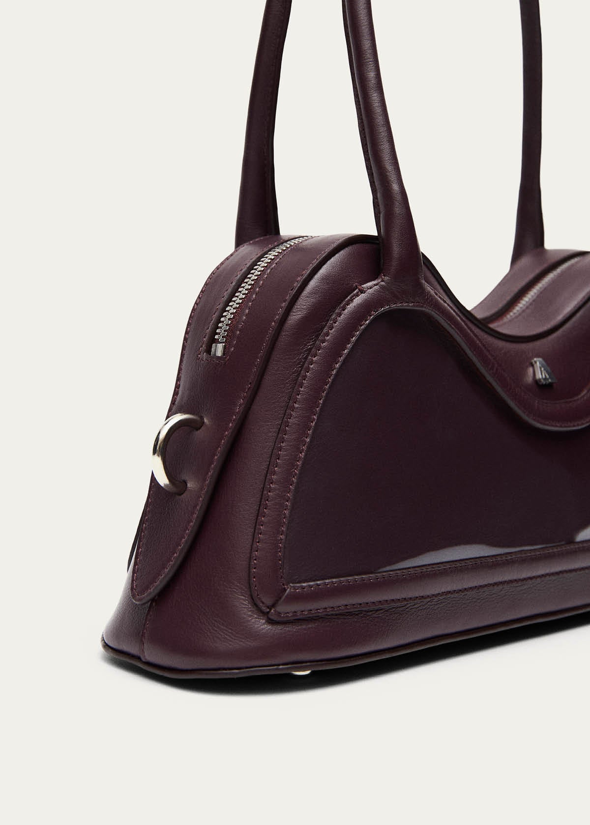 Hilma Vinyl Burgundy Leather Bag