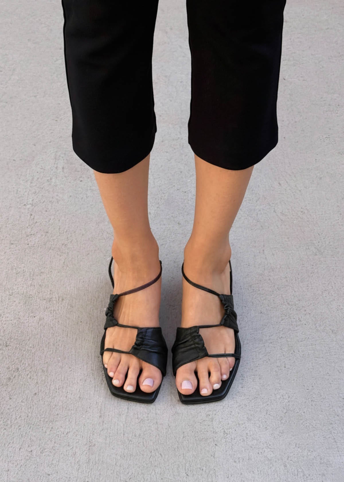 Juniper Black Leather Sandals