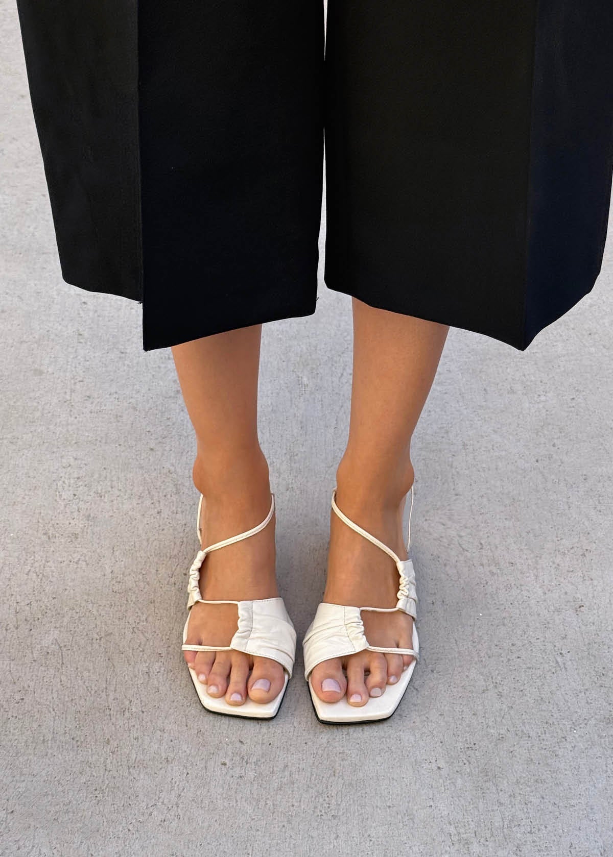 Juniper Cream Leather Sandals