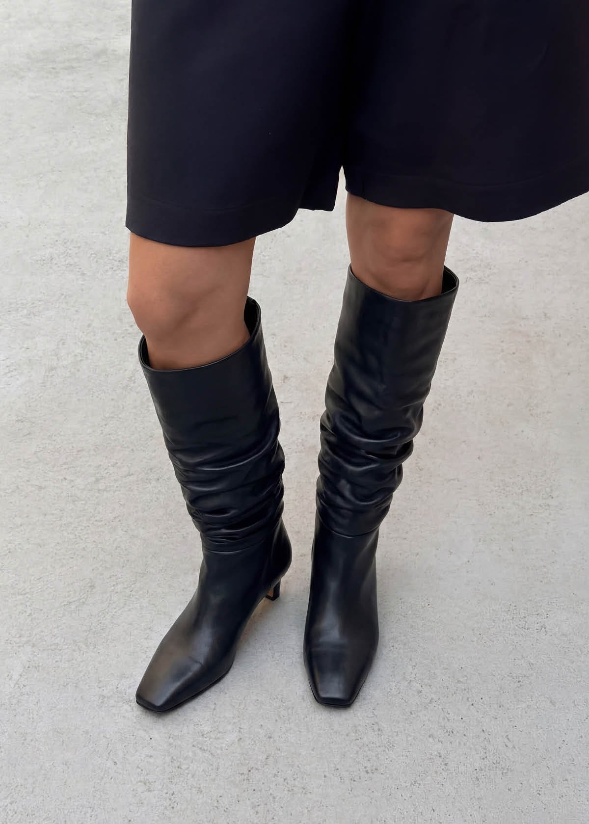 Kalila Black Leather Boots