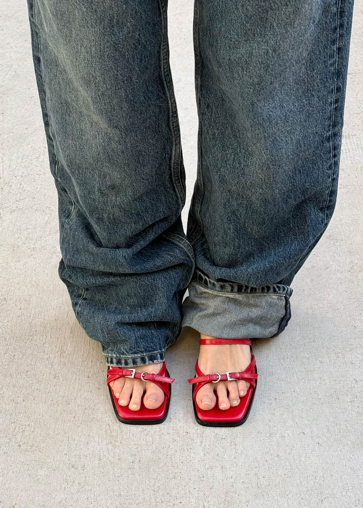 Liko Rift Red Leather Sandals