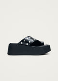 Nova Studs Black Leather Sandals