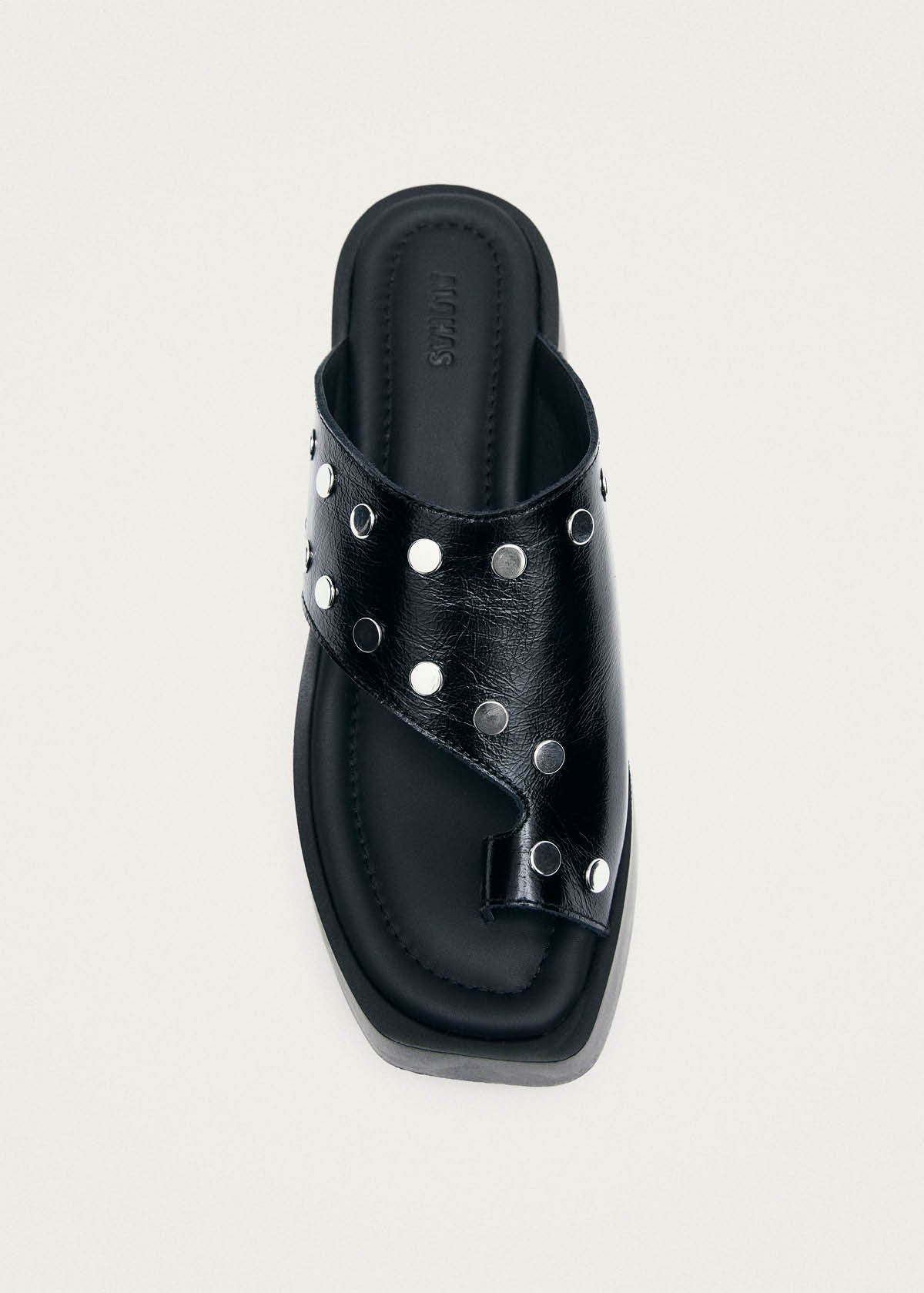 Nova Studs Black Leather Sandals