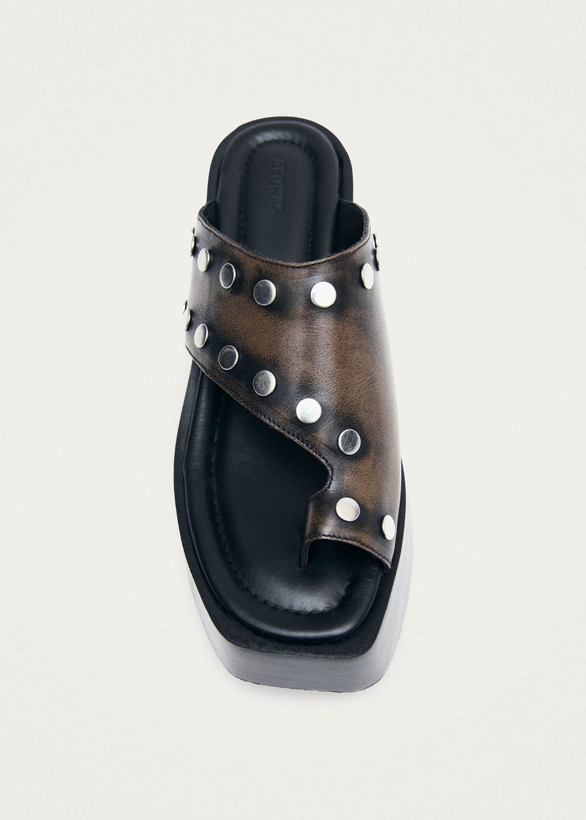 Nova Studs Vintage Effect Brown Leather Sandals