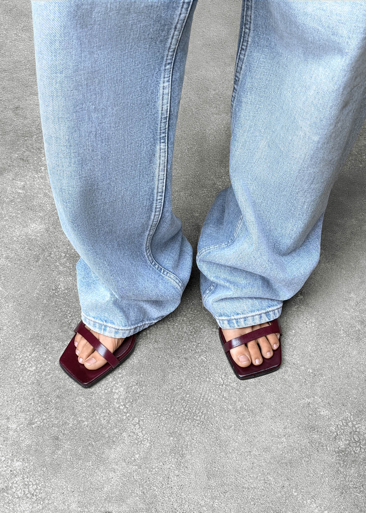 Orielle Rift Burgundy Leather Sandals
