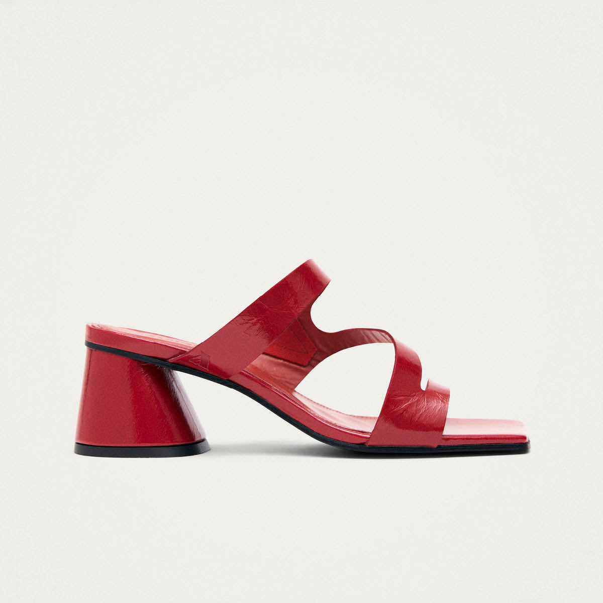 Orielle Rift Red Leather Sandals