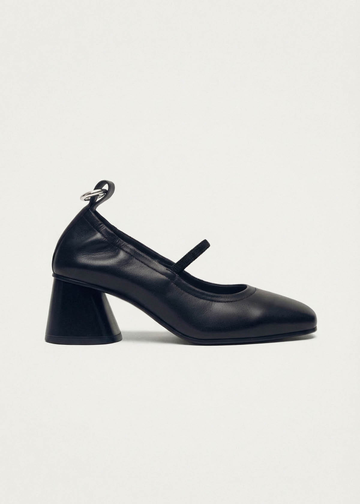 Rhiane Black Leather Pumps