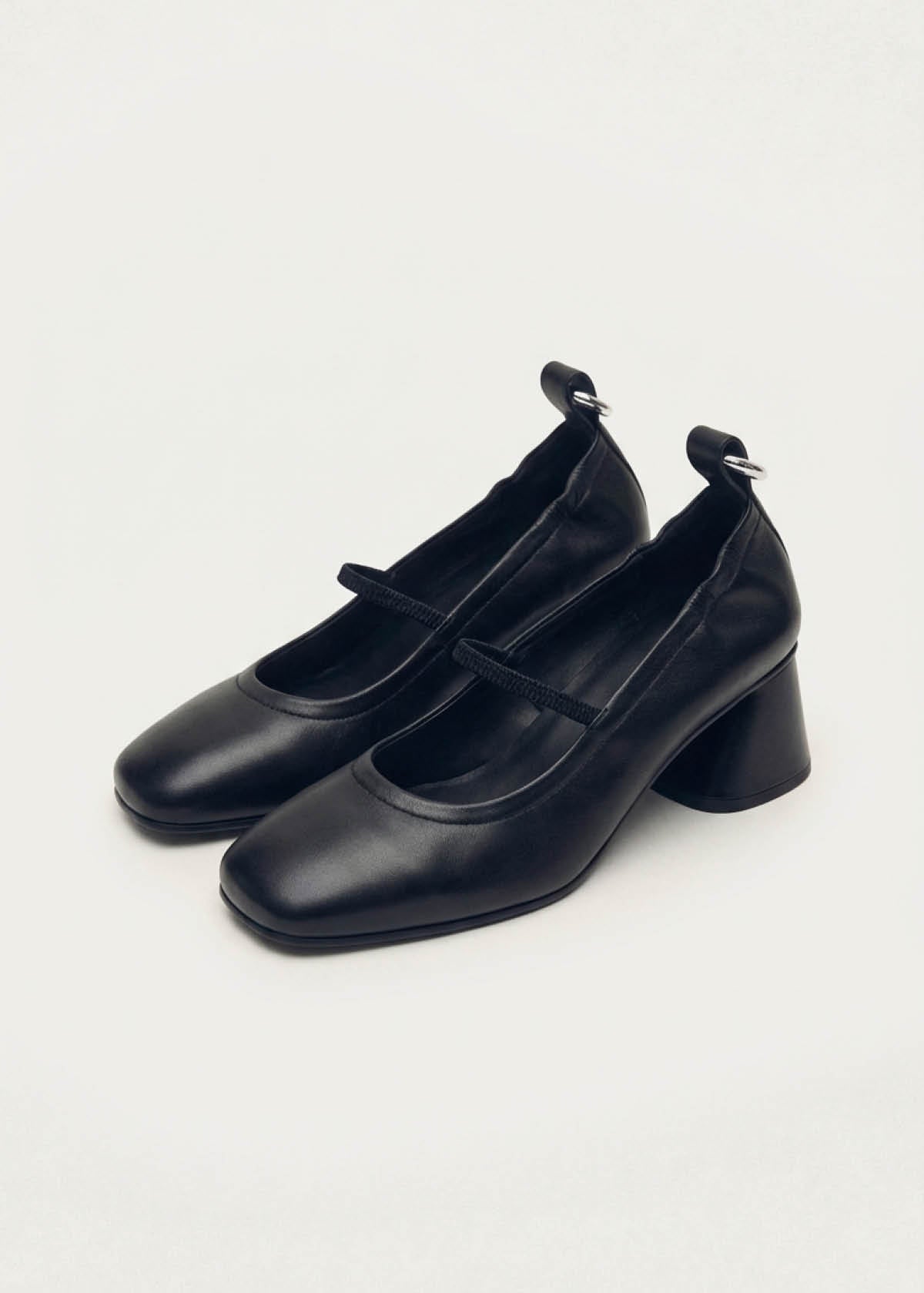 Rhiane Black Leather Pumps