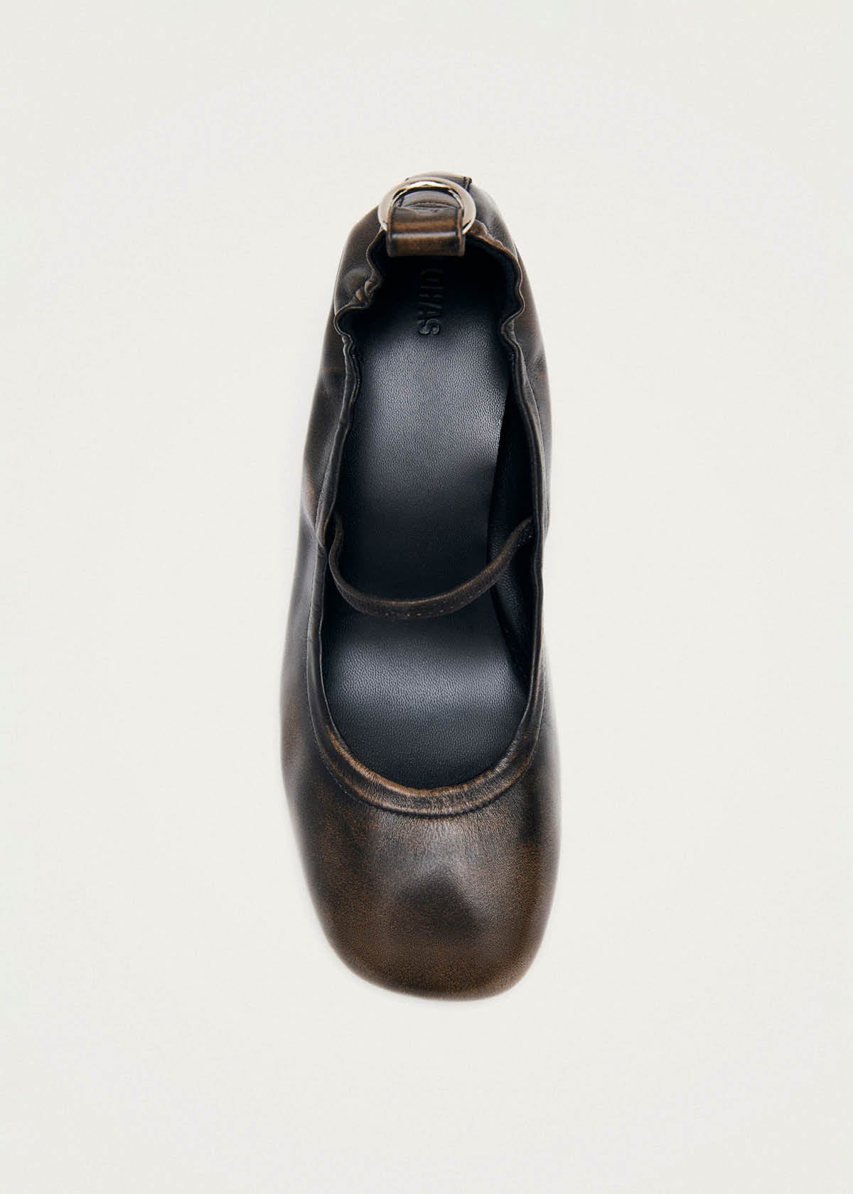 Rhiane Vintage Effect Brown Leather Pumps
