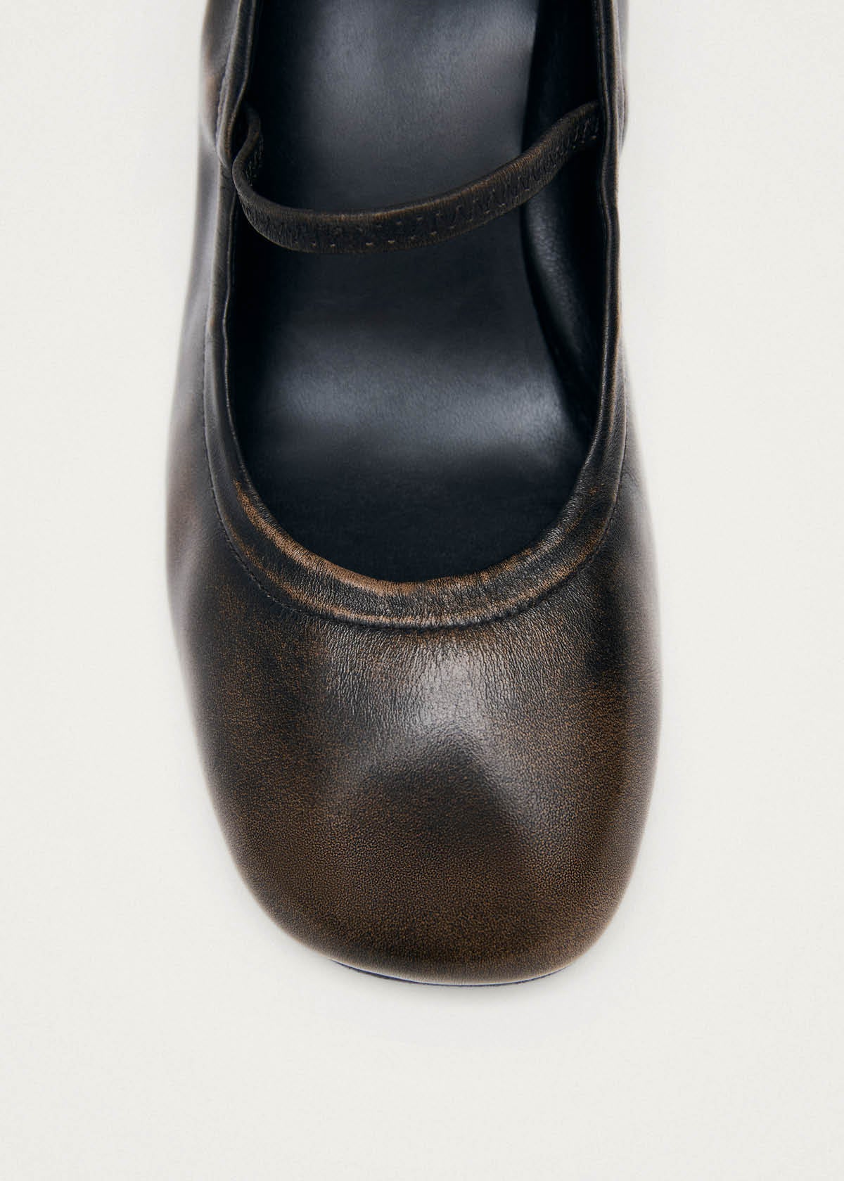 Rhiane Vintage Effect Brown Leather Pumps