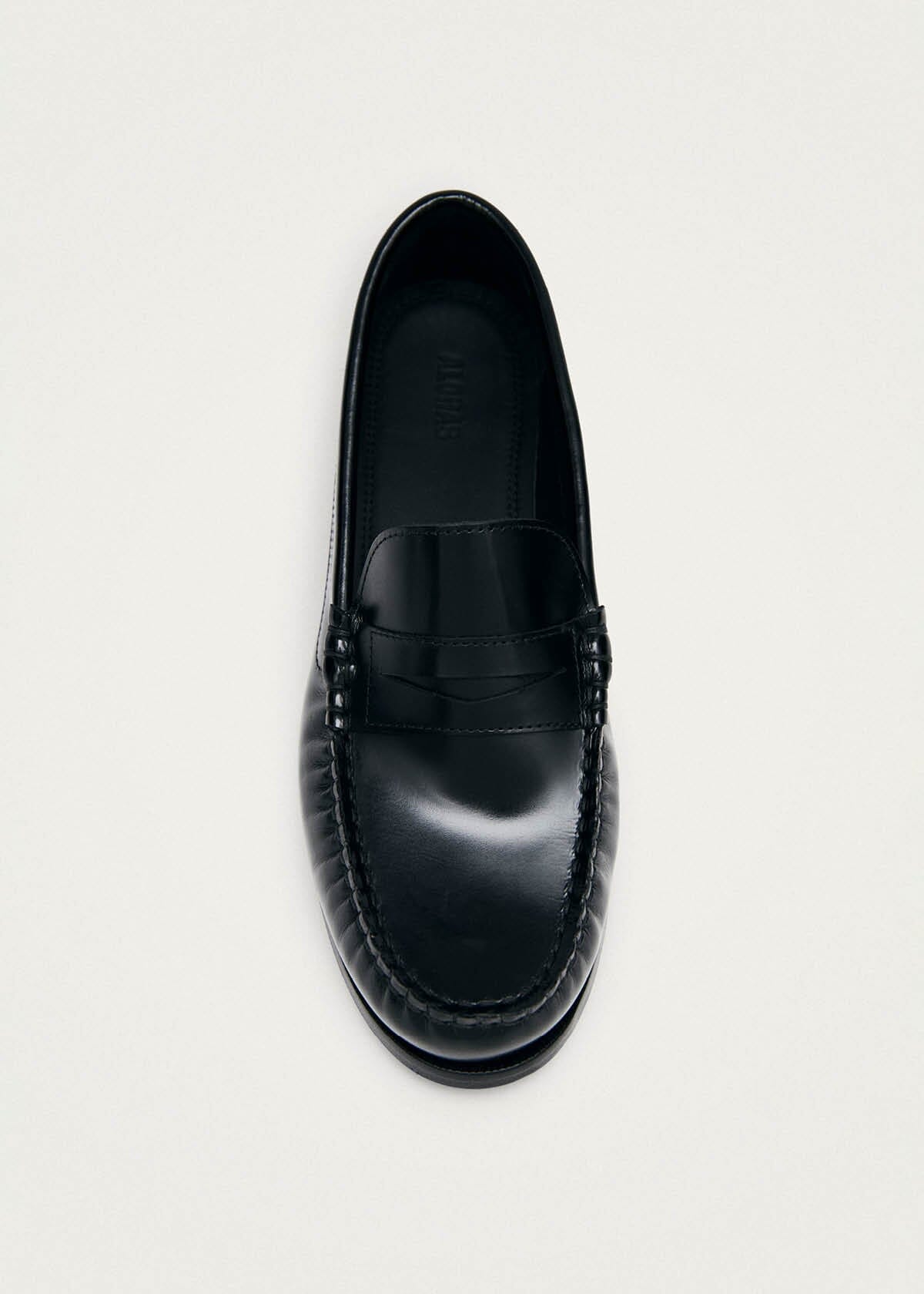 Rivet Black Leather Loafers Loafers ALOHAS