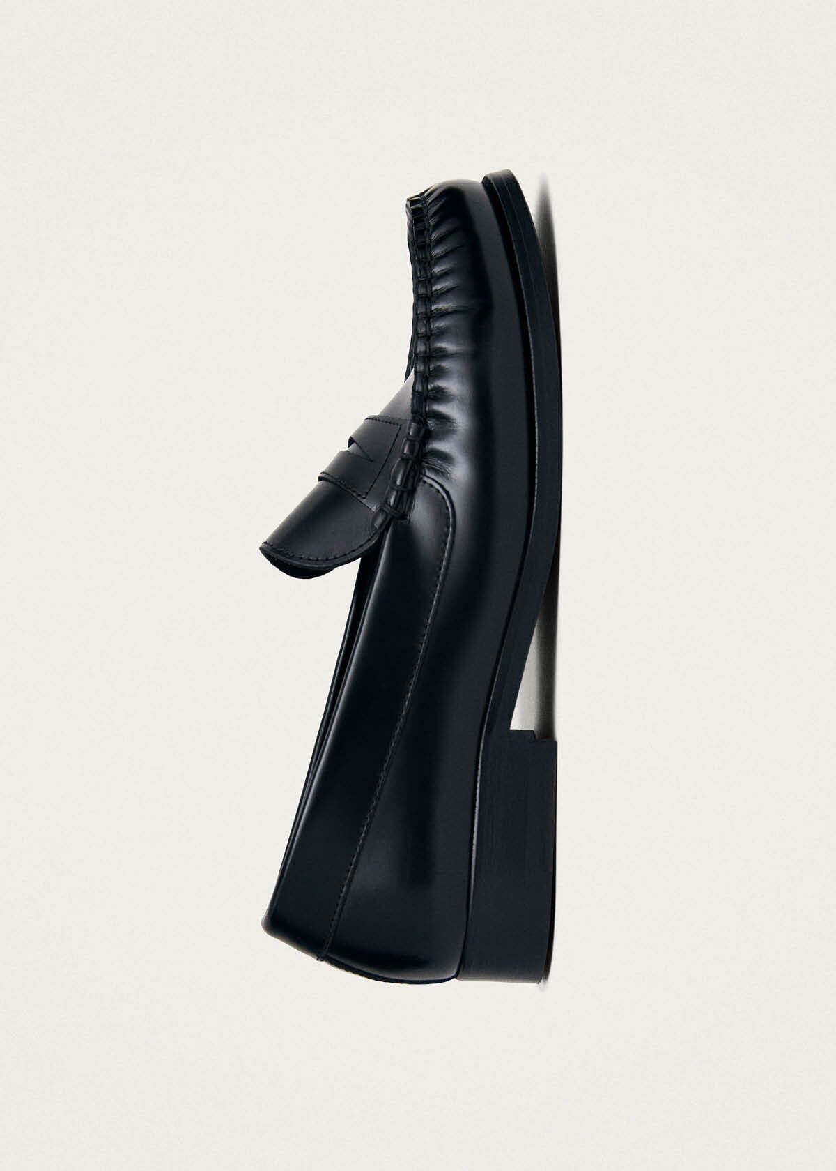Rivet Black Leather Loafers Loafers ALOHAS