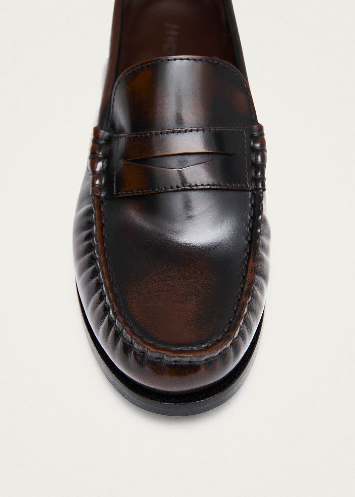 Rivet Brushed Coffee Brown Leather Loafers Loafers ALOHAS