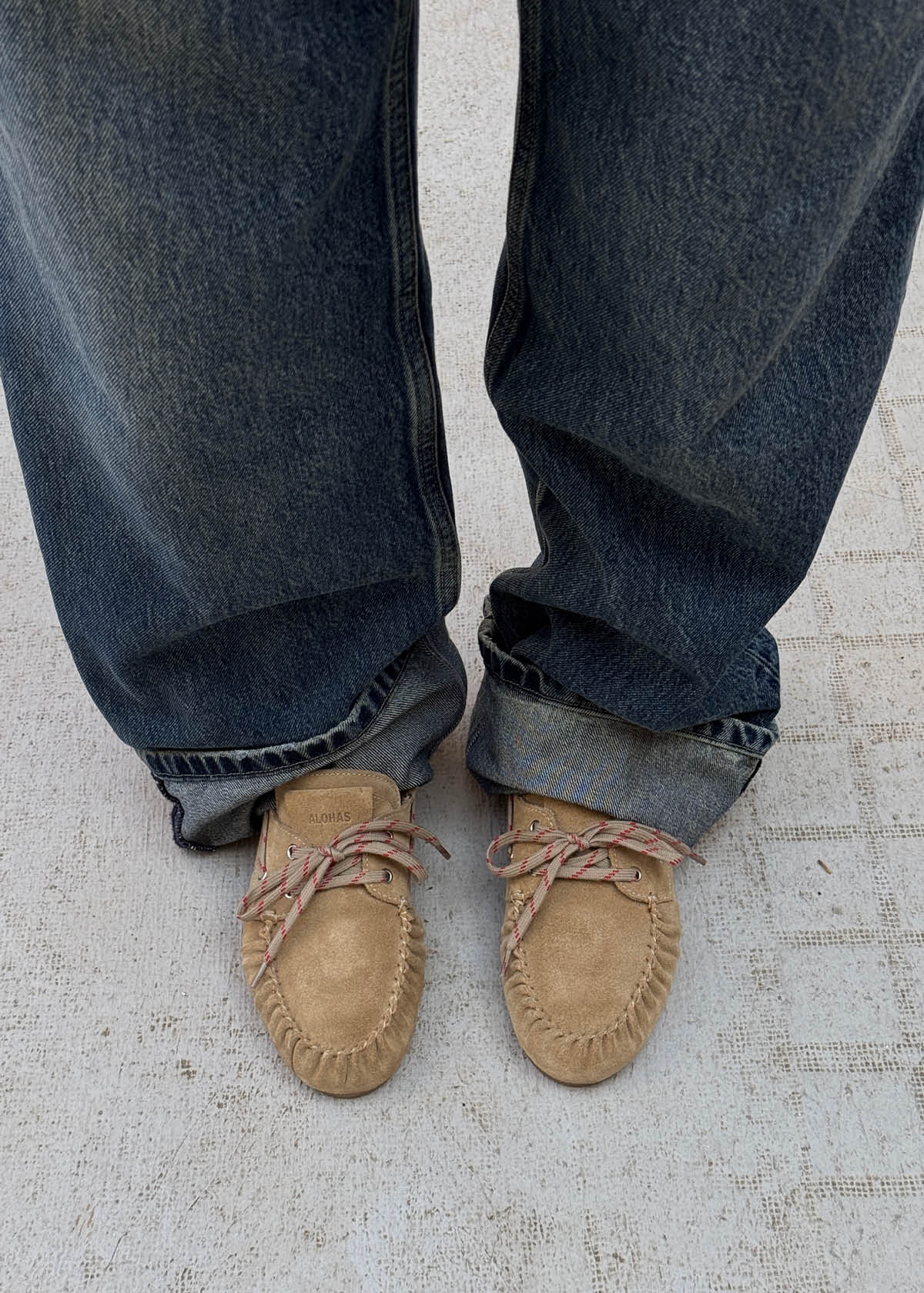 Rowan Sporty Suede Beige Leather Loafers