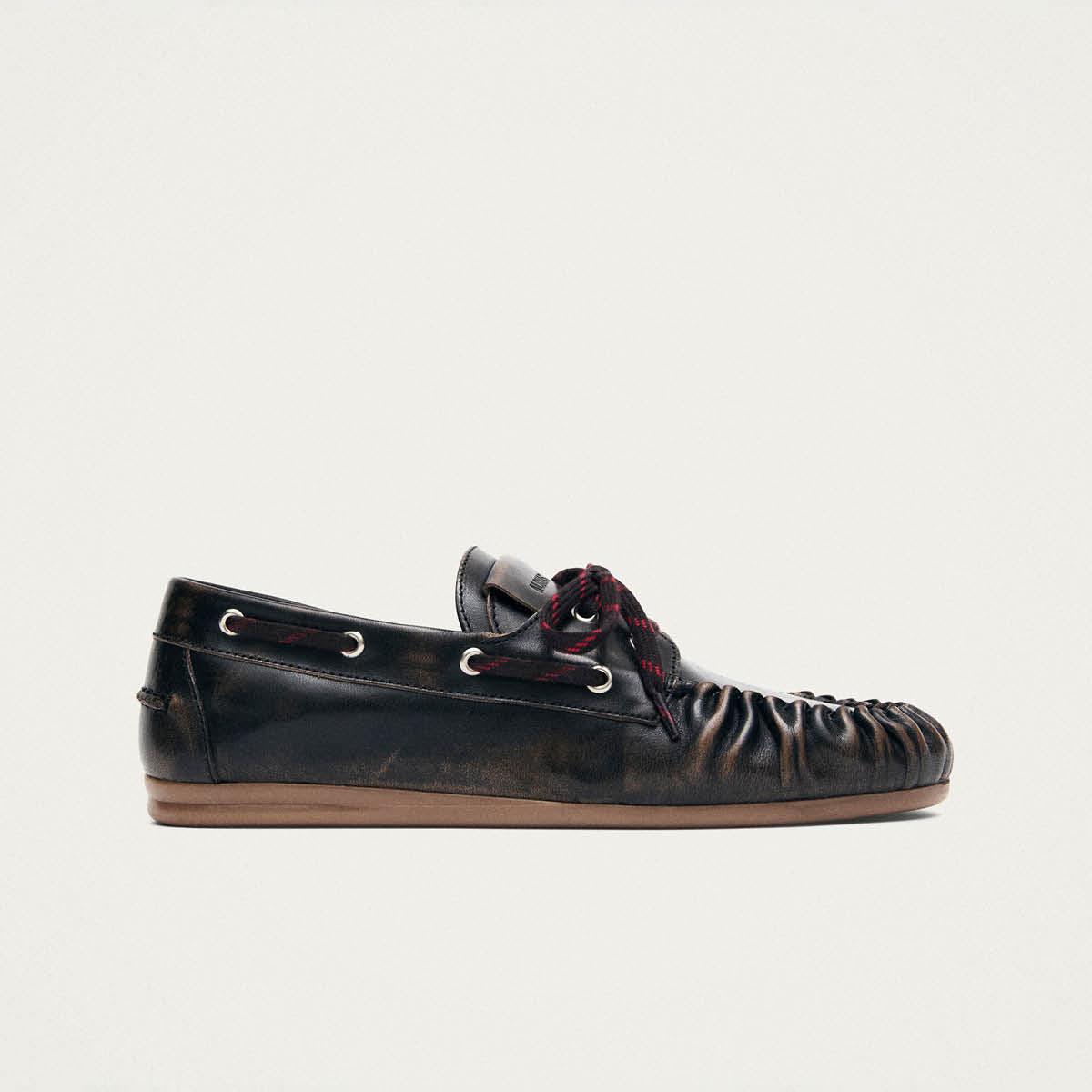 Rowan Sporty Vintage Effect Brown Leather Loafers