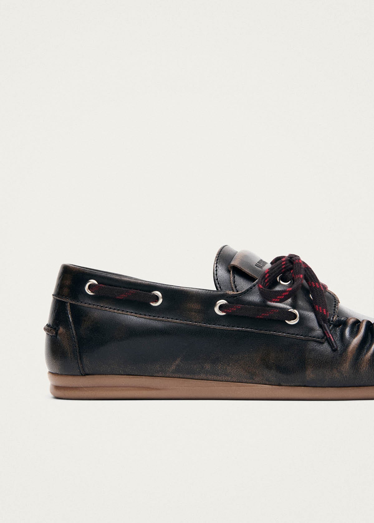 Rowan Sporty Vintage Effect Brown Leather Loafers