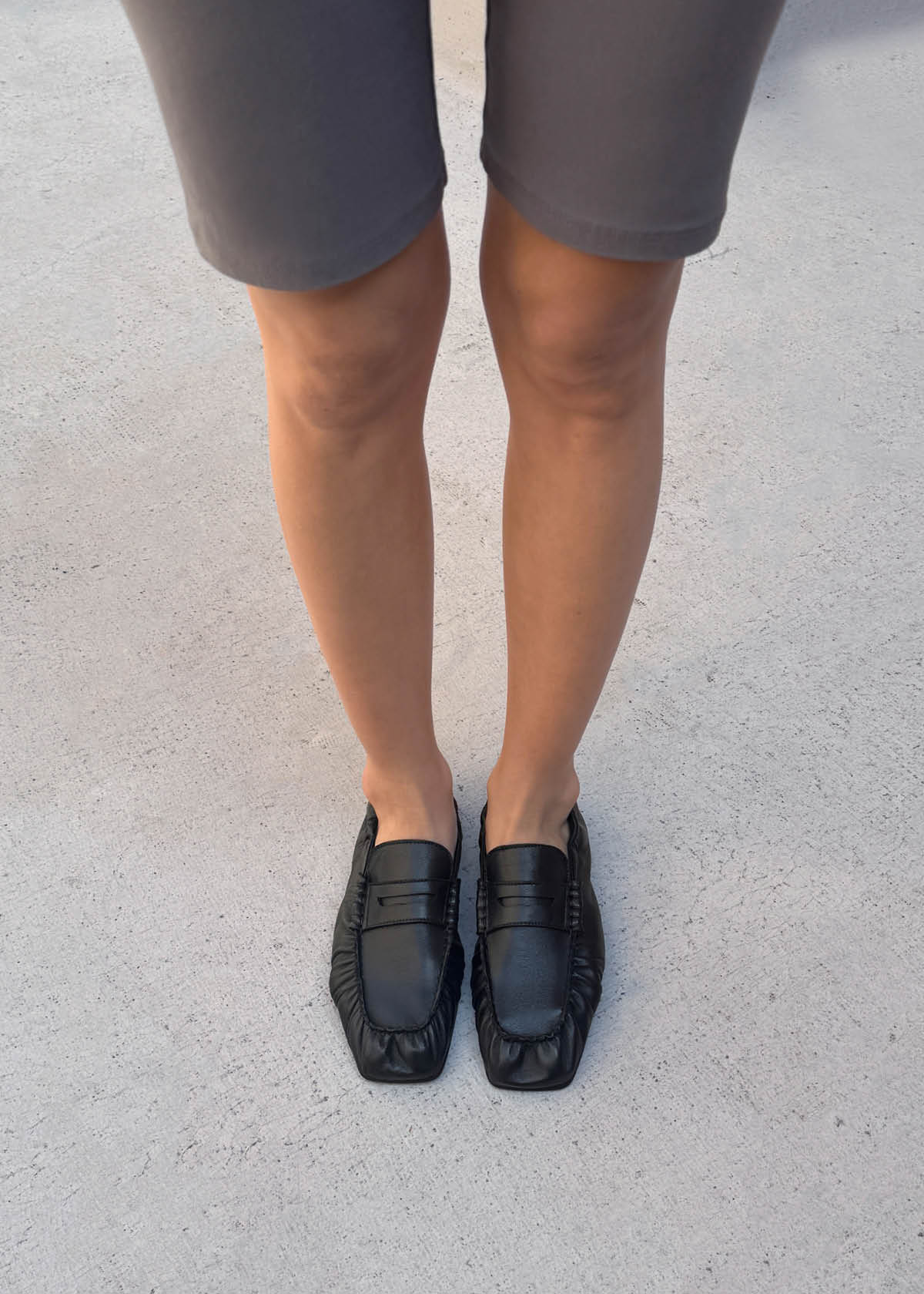 Sage Black Leather Loafers