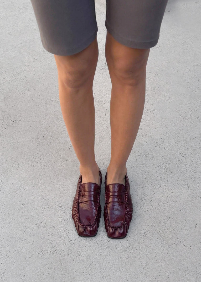 Sage Burgundy Leather Loafers