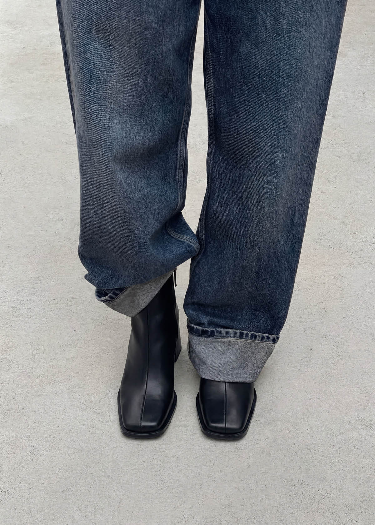 South Black Leather Ankle Boots