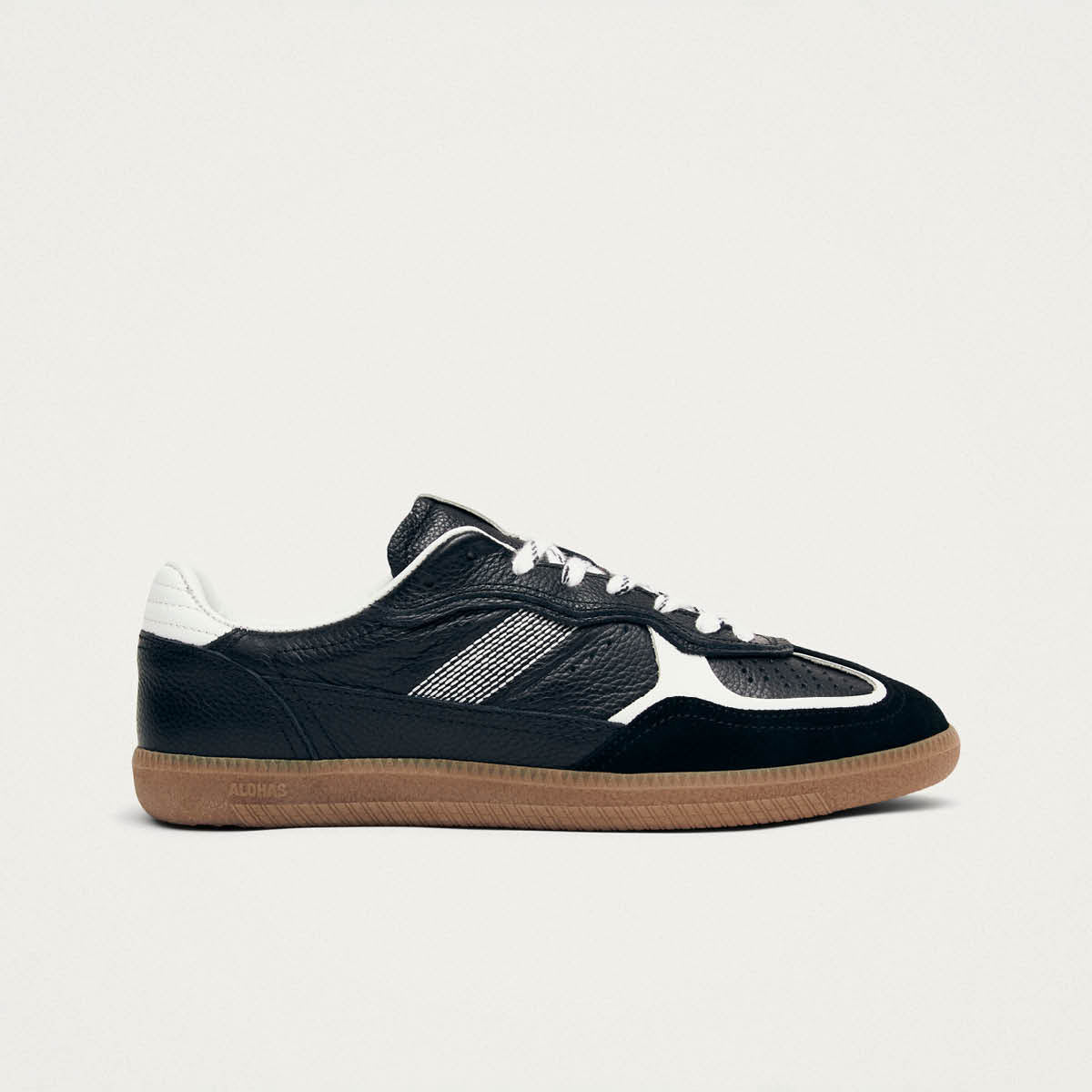 Tb.490 Rife Grain Black & White Leather Sneakers