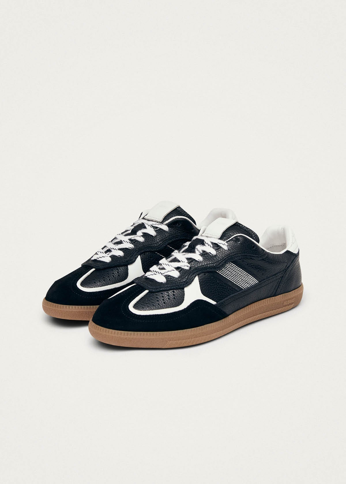 Tb.490 Rife Grain Black & White Leather Sneakers