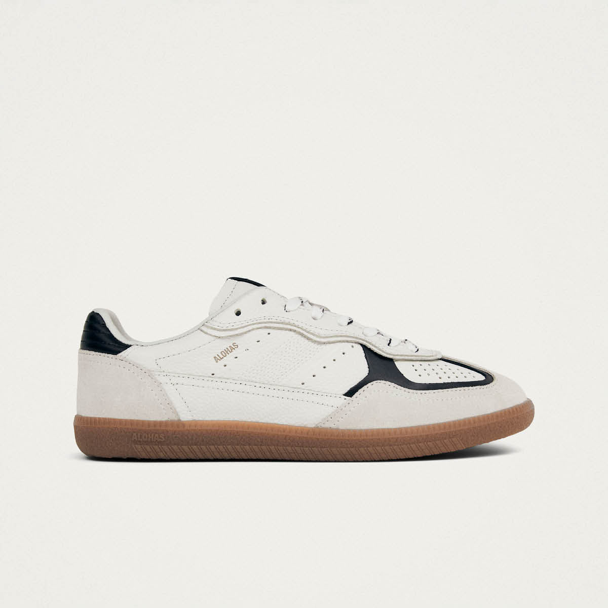 Tb.490 Rife Grain White Black Leather Sneakers