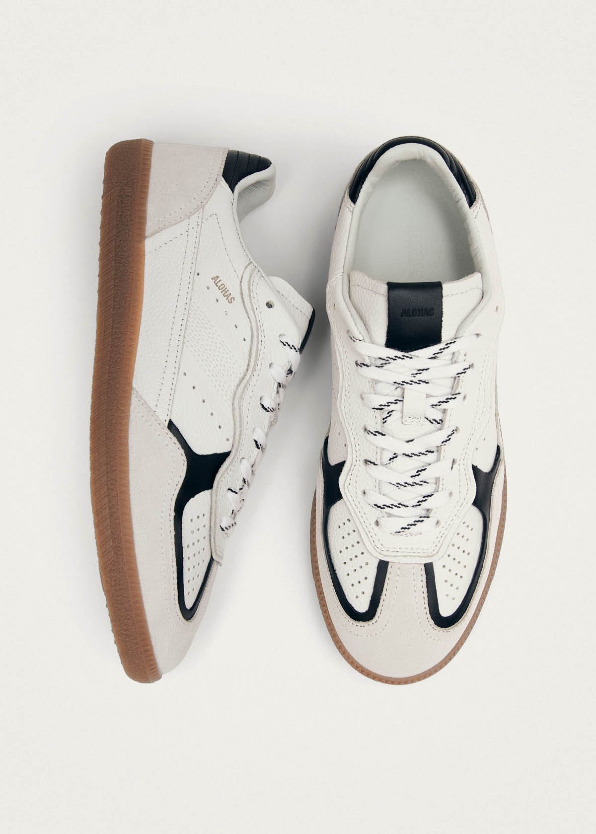 Tb.490 Rife Grain White Black Leather Sneakers