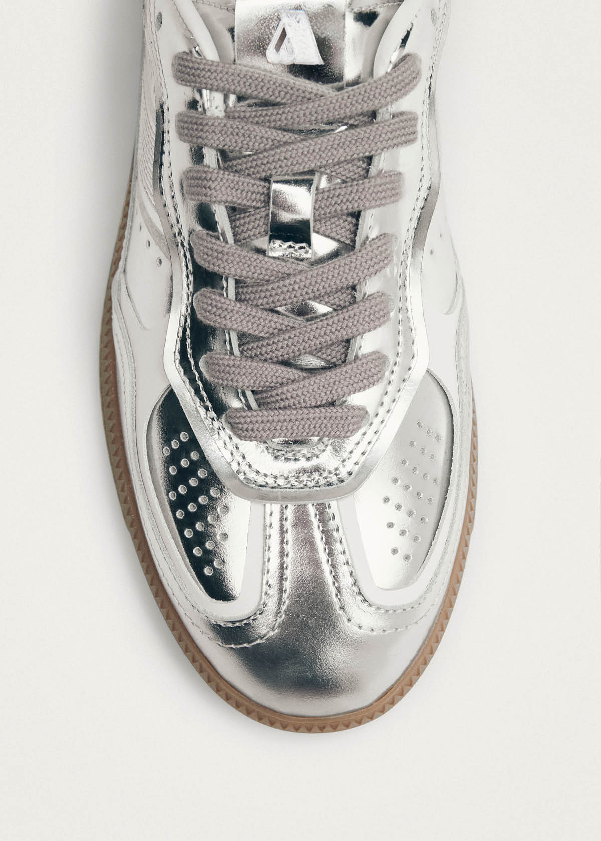 Tb.490 Rife Shimmer Silver Cream Leather Sneakers